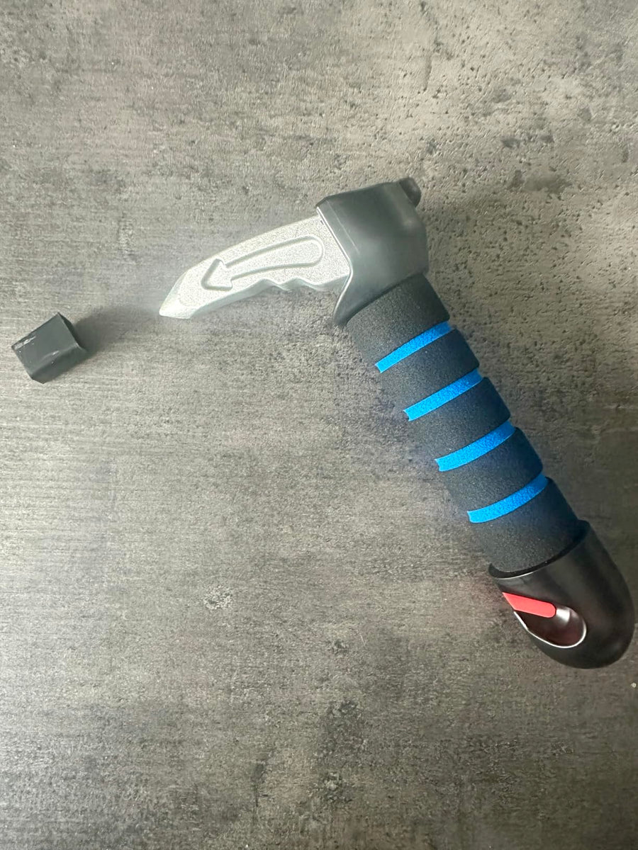 The handle seated in a car door striker