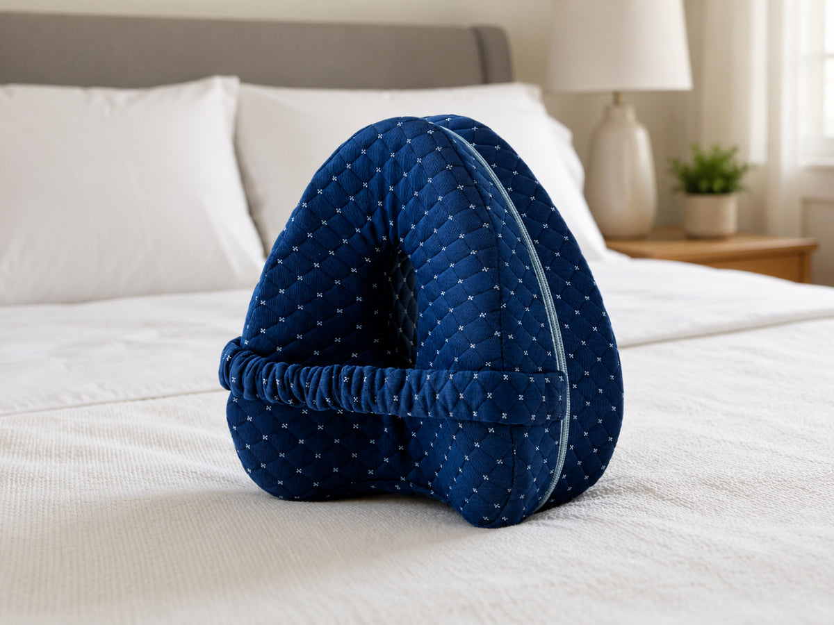 Aligna knee pillow with leg strap