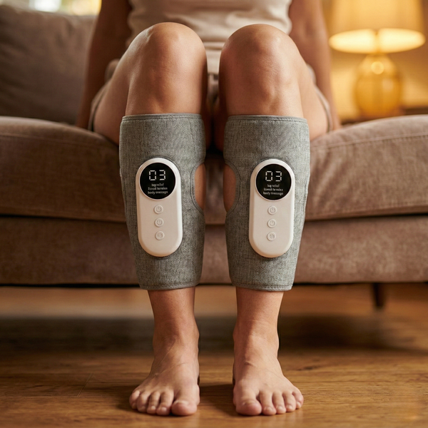 Person using FenaFlow Pro leg compression massager